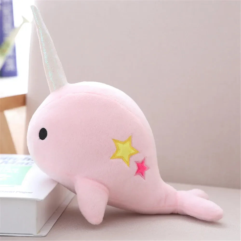 Narwhal Whale Star Plush Toy Pink 25cm Animals - Tophatter Daily Deals