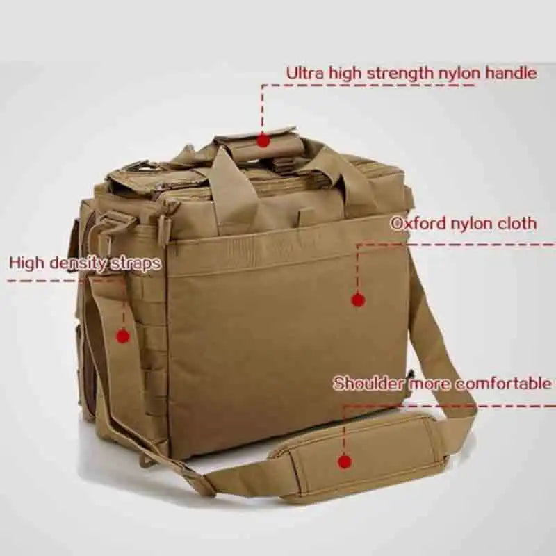Tactical MOLLE Shoulder Bag Oxford Handbag Khaki Duffel Bags - Tophatter Daily Deals