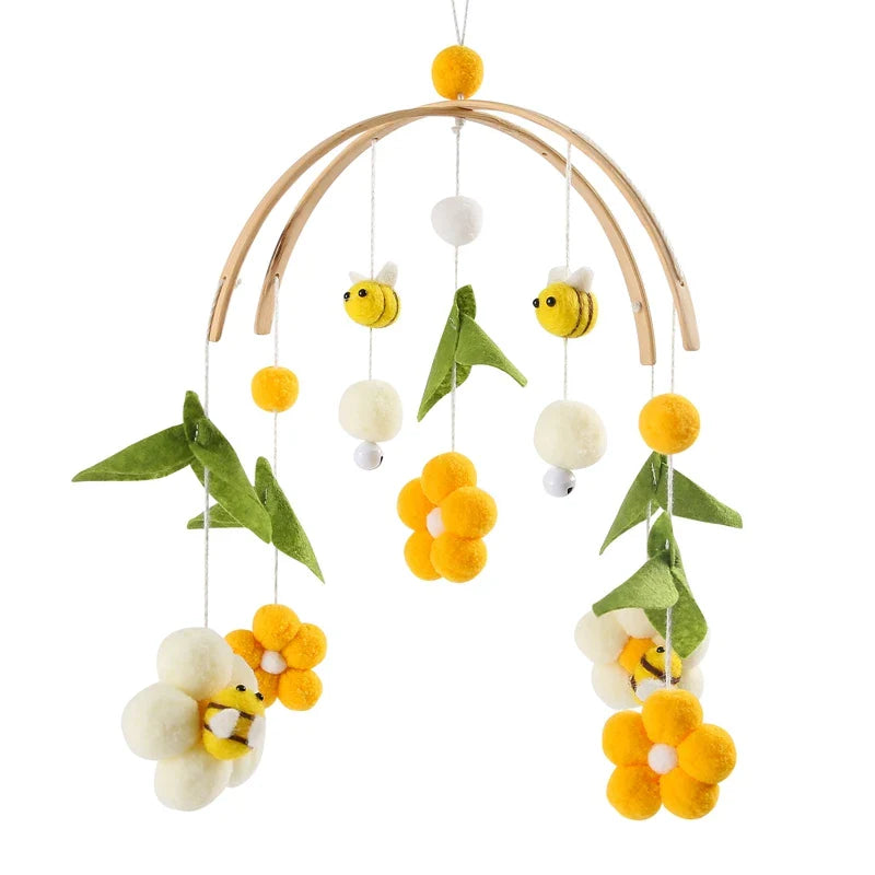 Wooden Rabbit Crib Mobile Newborn Sensory Toys Soft bed bell 11 - Tophatter Daily Deals