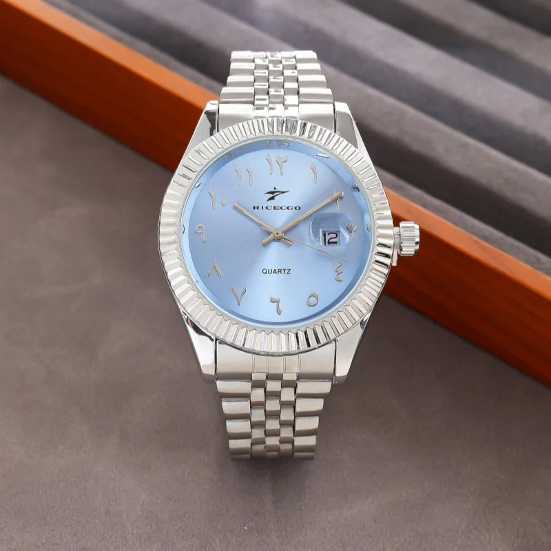 Men's Stainless Steel Date Watch Casual Business Style - Tophatter Daily Deals