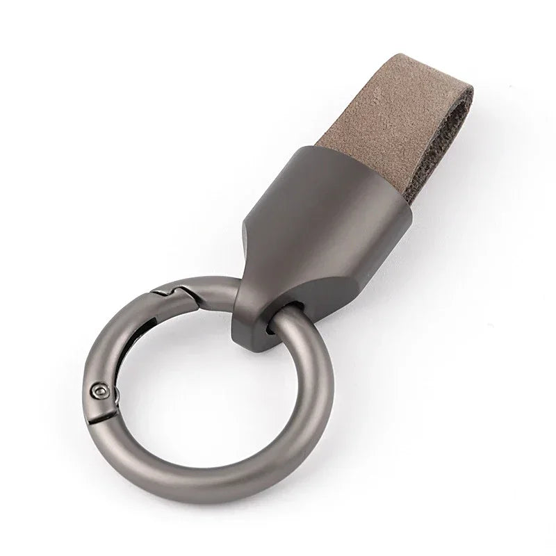 Cowhide Leather Keychain Carabiner Ring Everyday Carry C - Tophatter Daily Deals