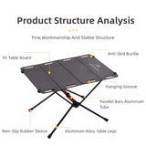 Transparent Tactical Camping Table Black Camp Furniture - Tophatter Daily Deals