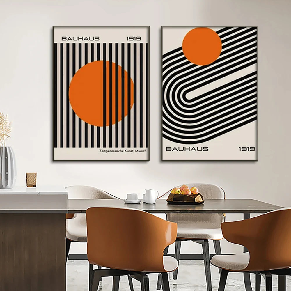 Bauhaus Abstract Geometric Posters Vertical Canvas Art - Tophatter Daily Deals