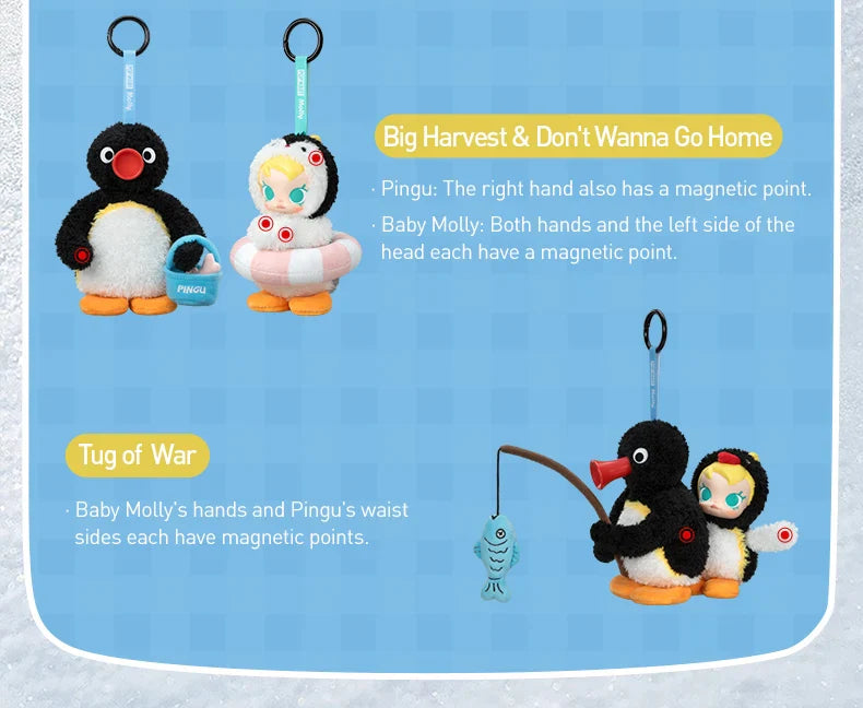 Genuine Pop Mart Baby Molly × Pingu Happy Fishing Series Vinyl Pendant Blind Box Animals - Tophatter Daily Deals