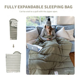 4-Season Camping Lengthened Cotton Sleeping Bag Green Sleeping Bags - Tophatter Daily Deals