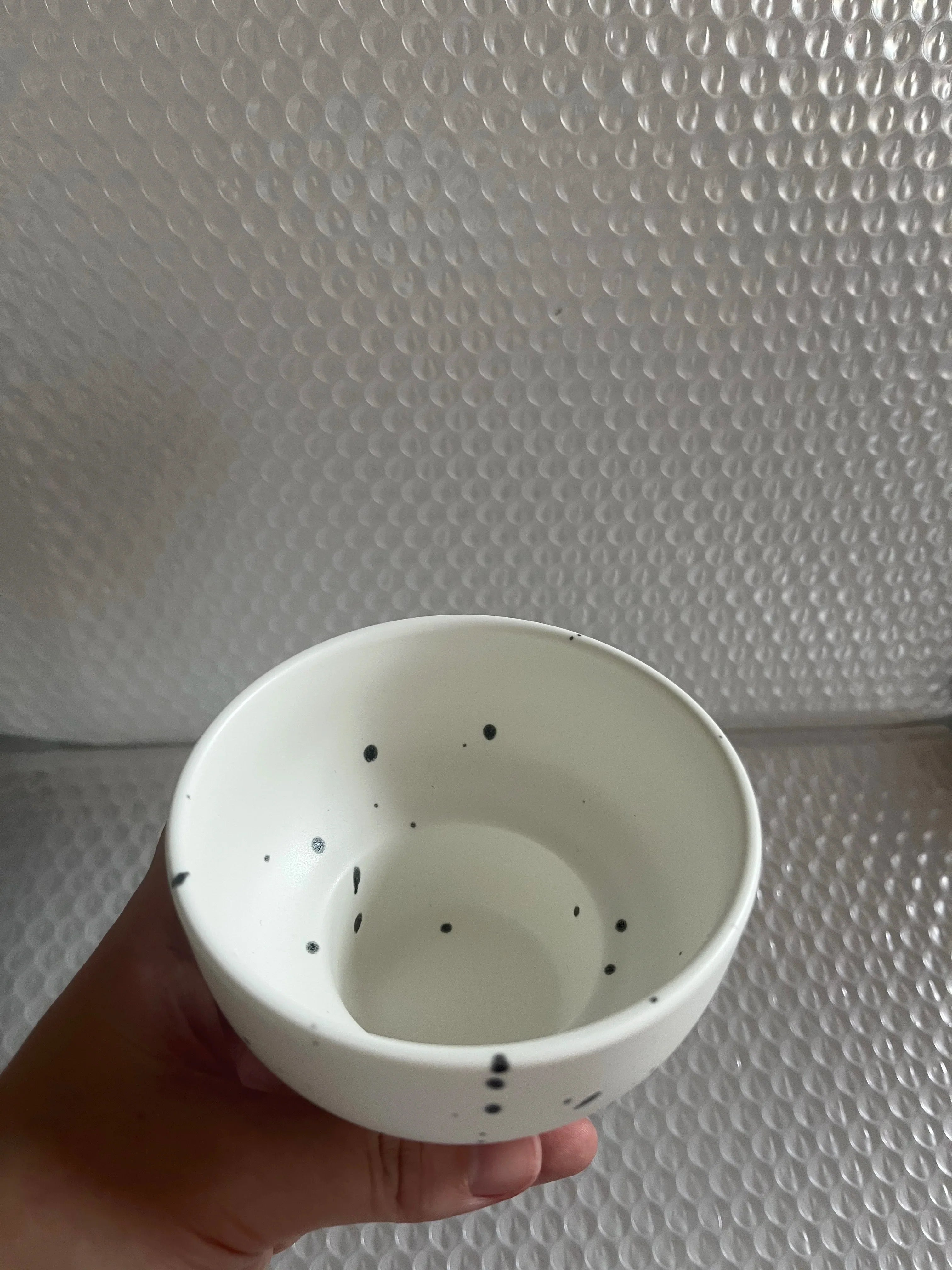 Ceramic Bowl 4 Inch Speckled White Retro Microwave Safe - Tophatter Daily Deals