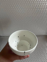 Ceramic Bowl 4 Inch Speckled White Retro Microwave Safe - Tophatter Daily Deals