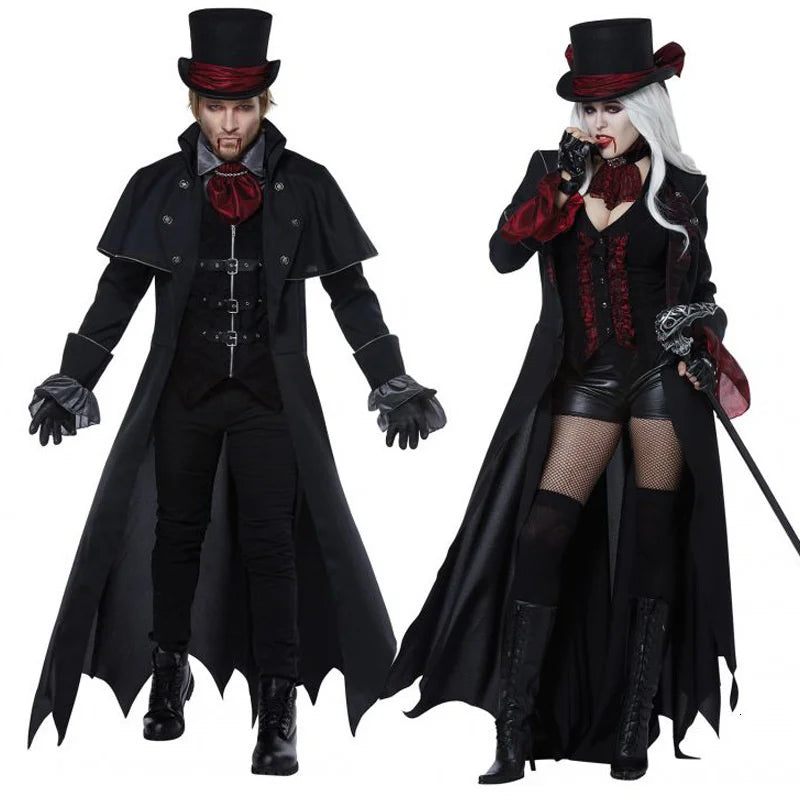 Vampire Costume Set Gothic Couple Halloween 2025 Cosplay - Tophatter Daily Deals
