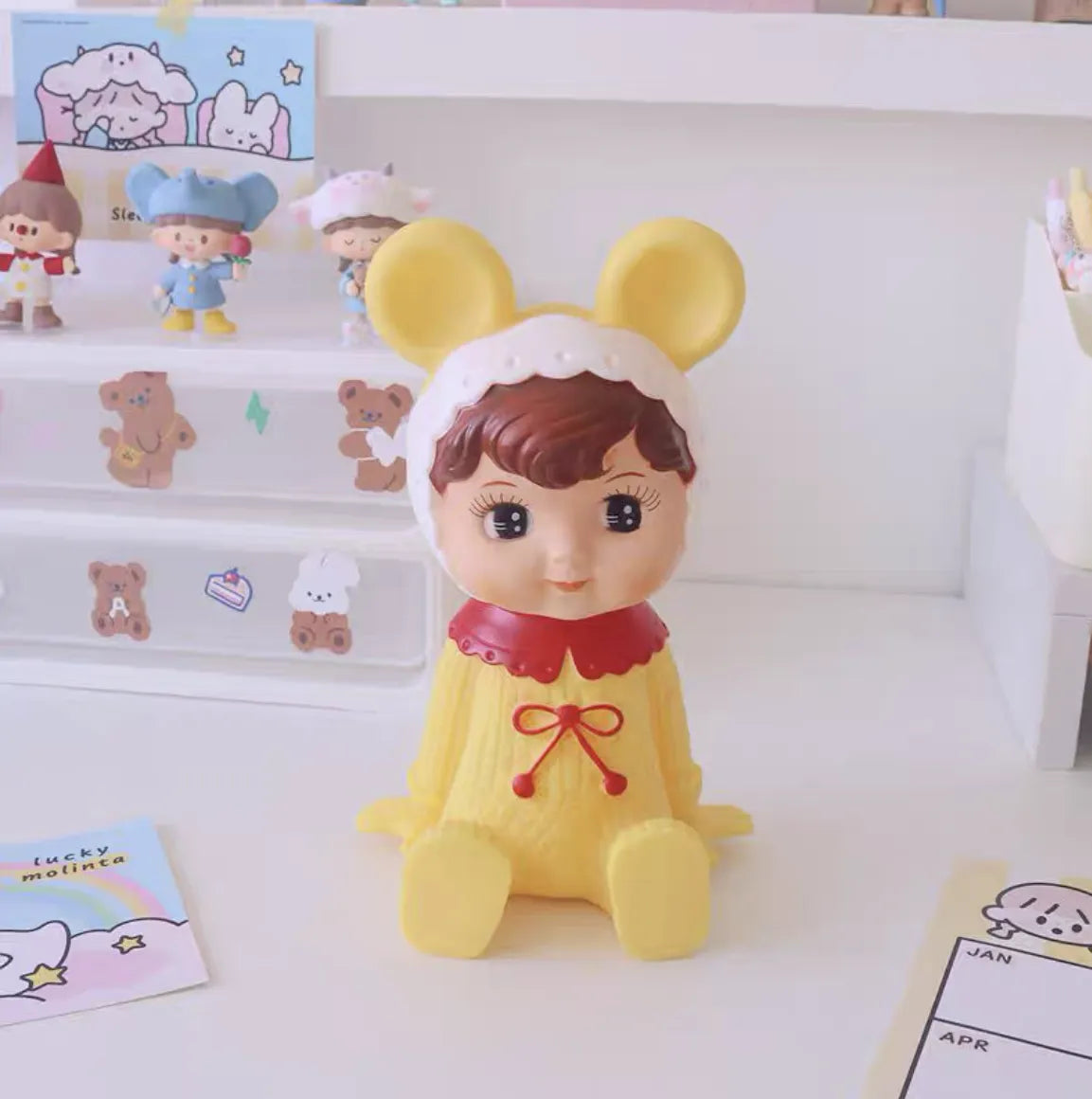 Classic Baby Girl Doll Cute Latex Rubber Baby Kids Office Decor Yellow - 20cm Animals - Tophatter Daily Deals