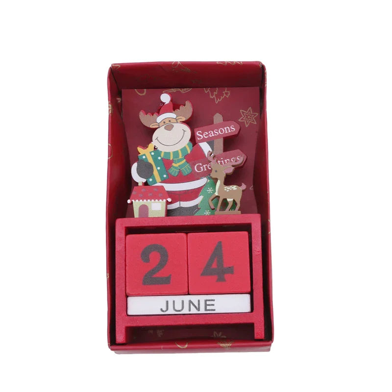 Christmas Wooden Countdown Calendar Ornament Tabletop Decor - Tophatter Daily Deals
