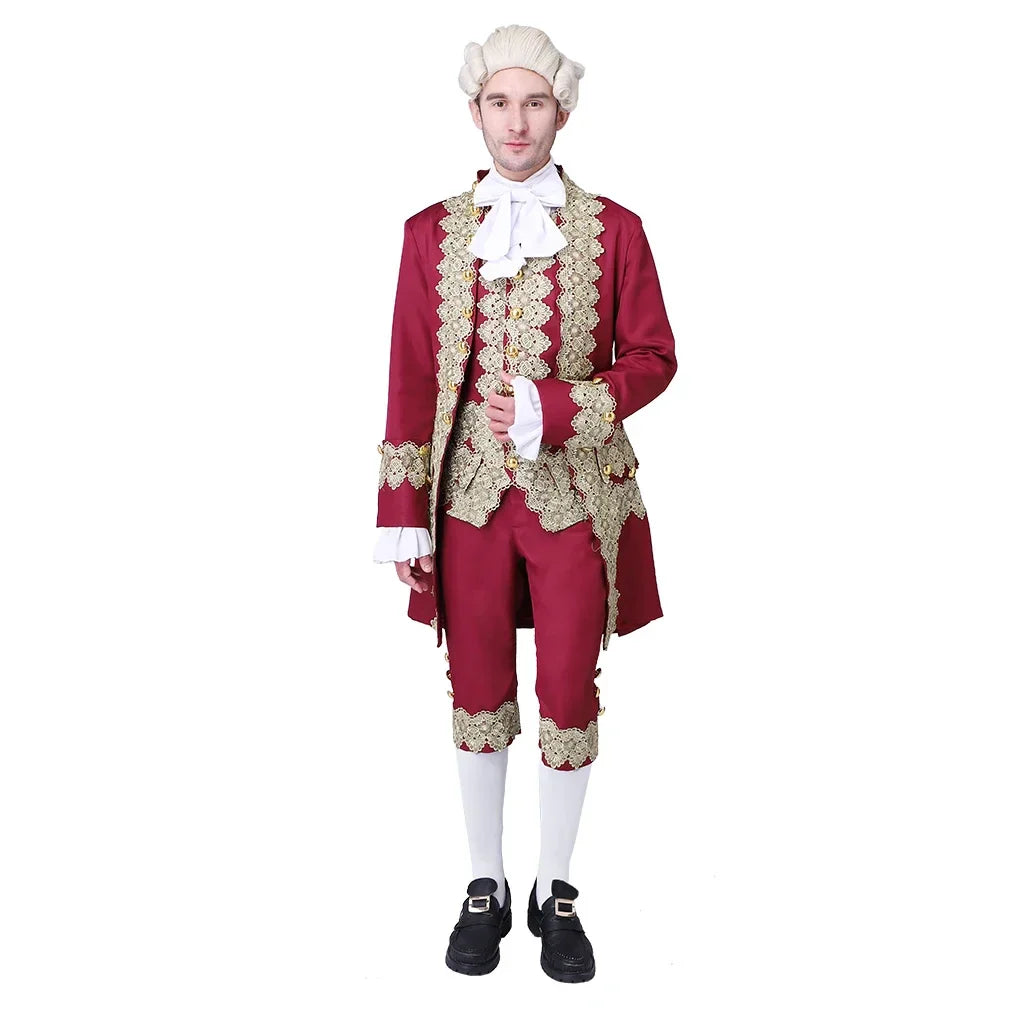 Victorian Regency Tailcoat Costume Set Halloween 2025 Red - Tophatter Daily Deals