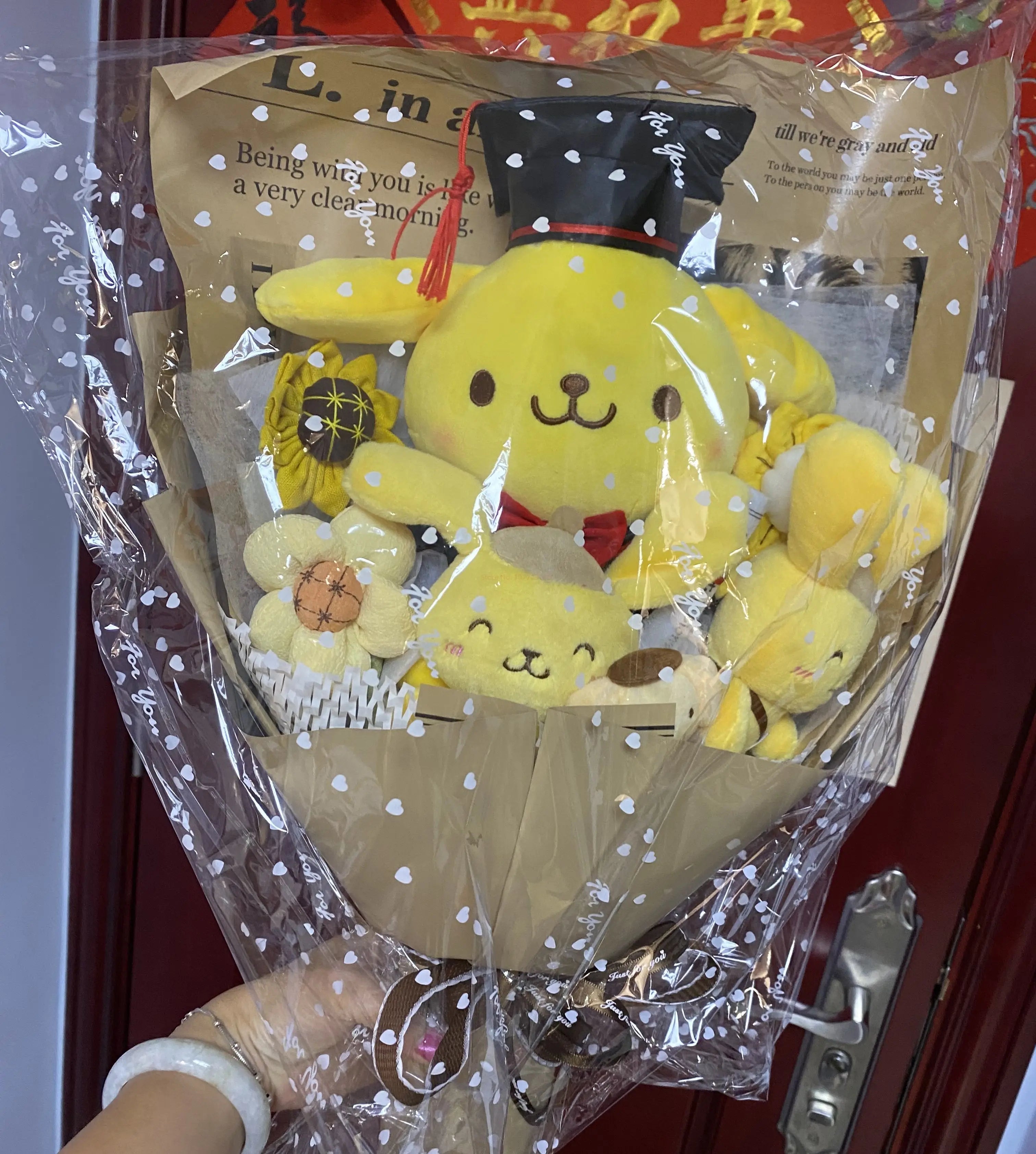 Sanrio Kawaii Plush Bouquet Cute Soft Stuffed Toys PomPomPurin Flowers - Tophatter Daily Deals