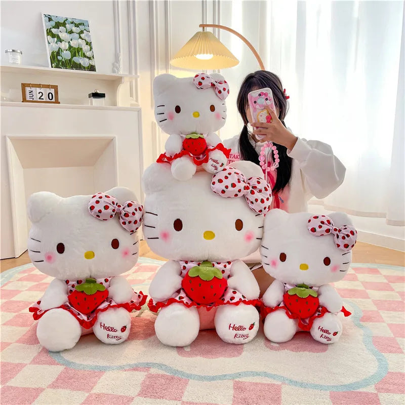 Sanrio Hello Kitty Strawberry Dress Plush Toy 40cm Food - Tophatter Daily Deals