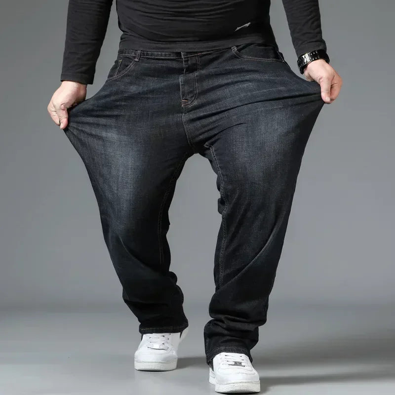 Oversized Relaxed Men's Jeans - High Waist, Stretch Denim - Tophatter Daily Deals