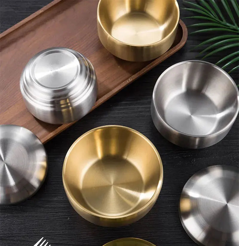 Stainless Steel Double Layer Rice Bowl With Lid Insulated - Tophatter Daily Deals