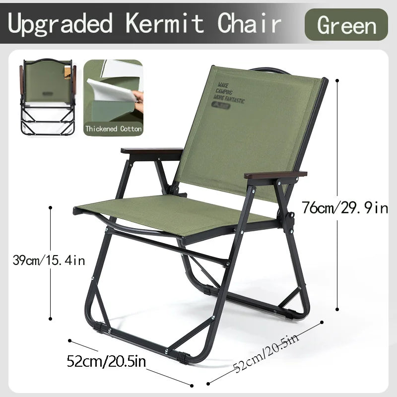 Folding Lounge Camping Chair Kemit Style Green Camp Furniture - Tophatter Daily Deals