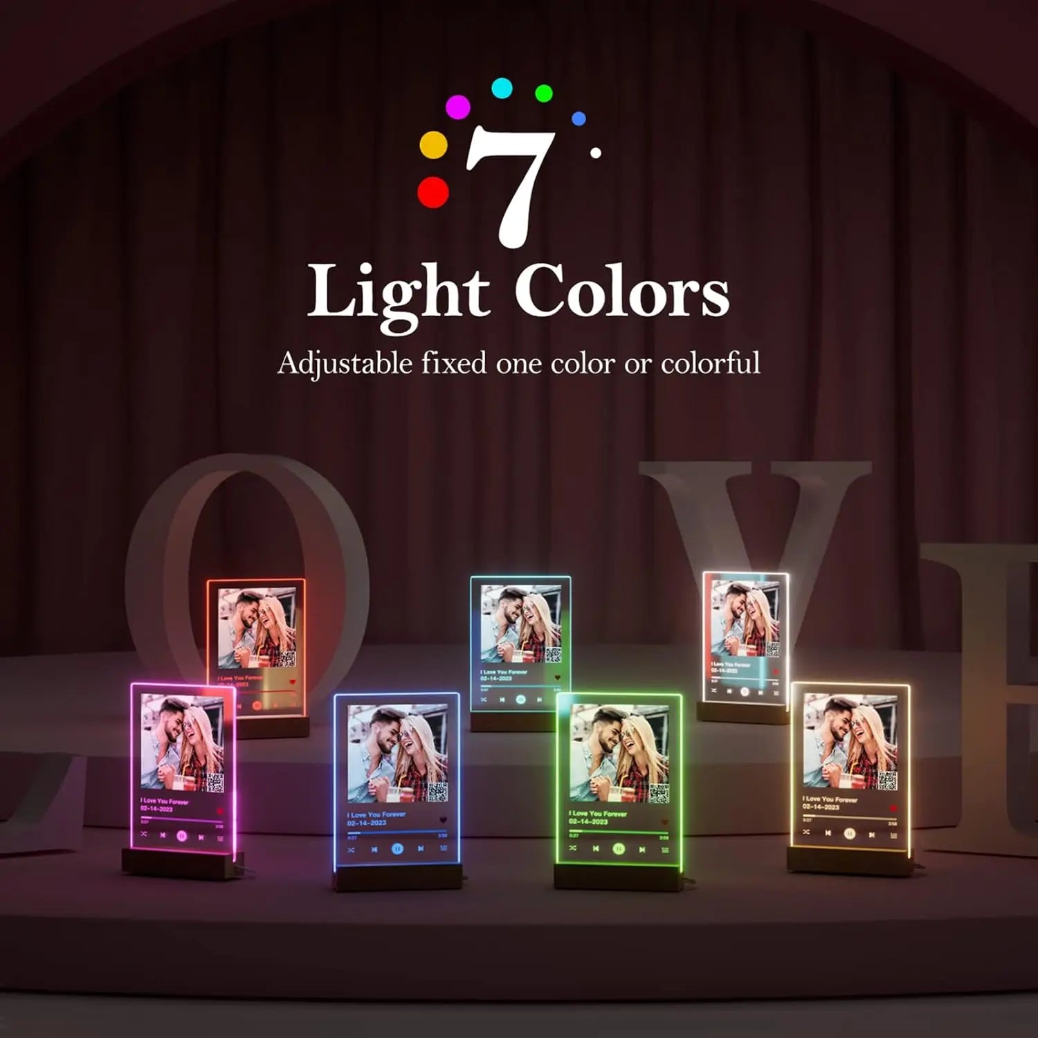 Customized Spotify Music Plaque Gifts For Anniversary Day Personalized Acrylic Photo Frame Lamp Custom Romantic Birthday Gifts - Tophatter Daily Deals