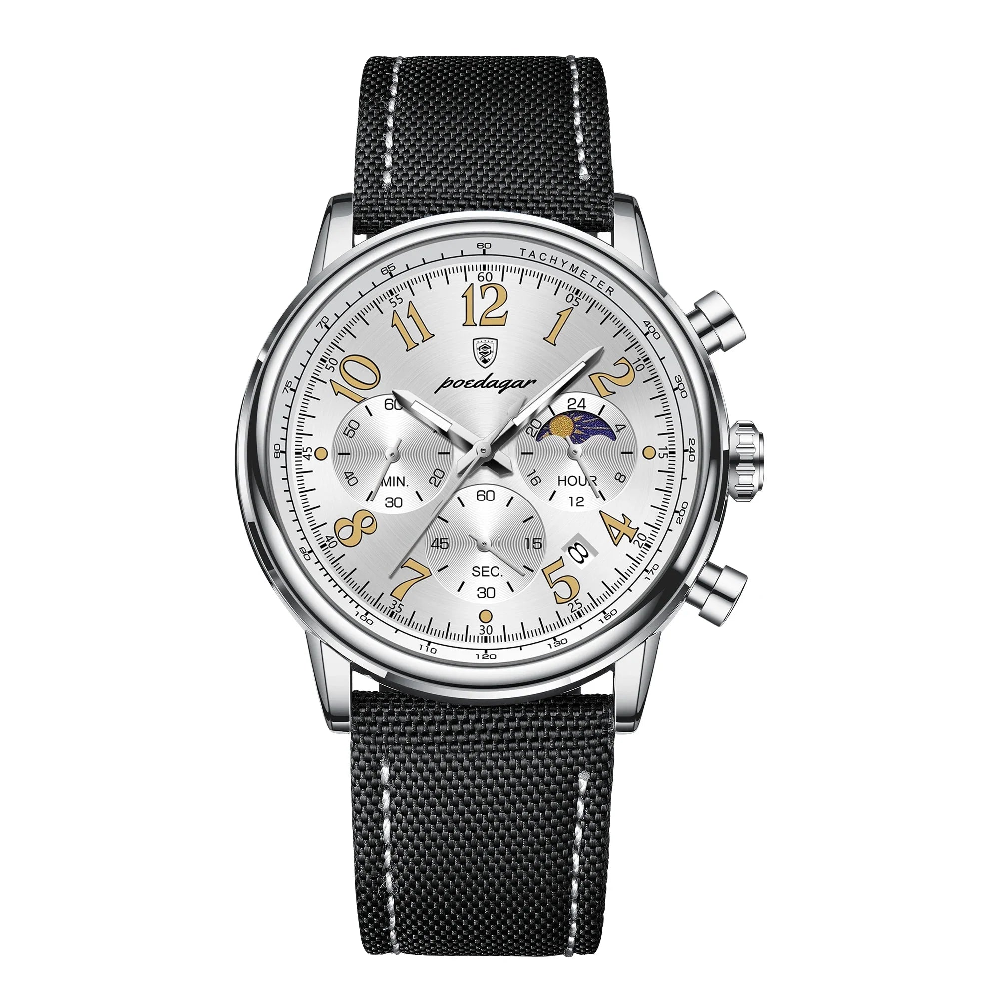 Military Chronograph Watch Nylon Strap Waterproof Fall 2025 808 Silver White NL - Tophatter Daily Deals