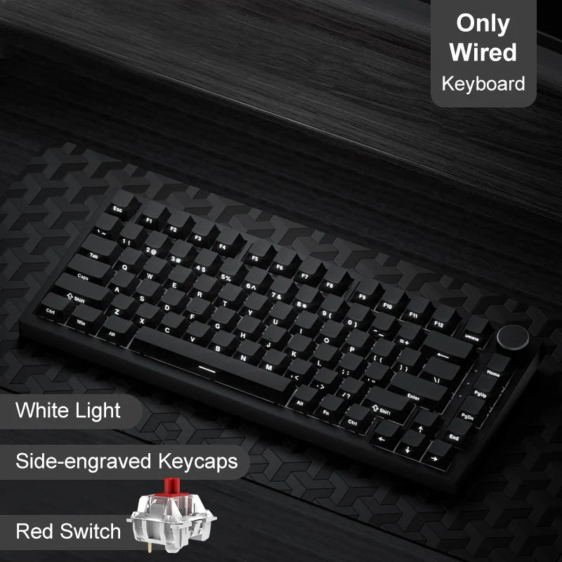 Mechanical Bluetooth Gaming Keyboard 75 Percent Hot Swap AK820-Black1 - Tophatter Daily Deals