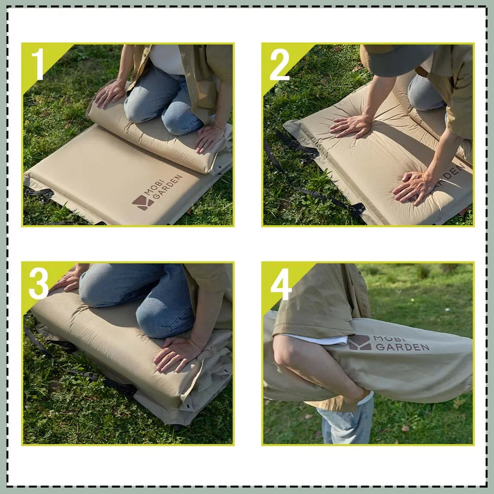 Inflatable Camping Air Mattress Single Sleeping Pad Brown Camping & Hiking - Tophatter Daily Deals
