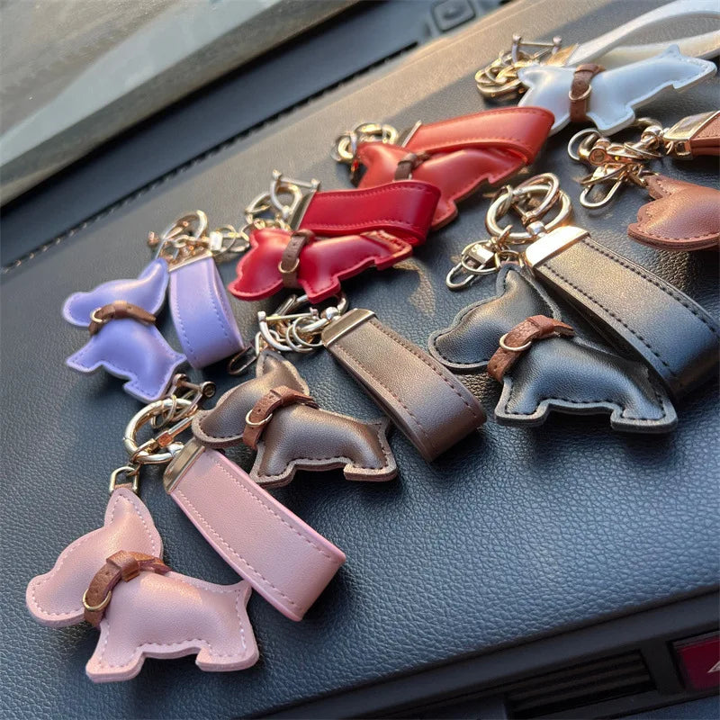 Leather Dog Keychain Car Charm Bag Hanging Accessory - Tophatter Daily Deals