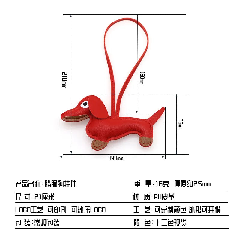 Dachshund Pu Leather Bag Charm Baseball Keychain Gift - Tophatter Daily Deals