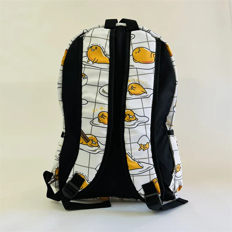 Sanrio Gudetama White Backpack Rucksack Schoolbags Travel Lazy Egg Food - Tophatter Daily Deals