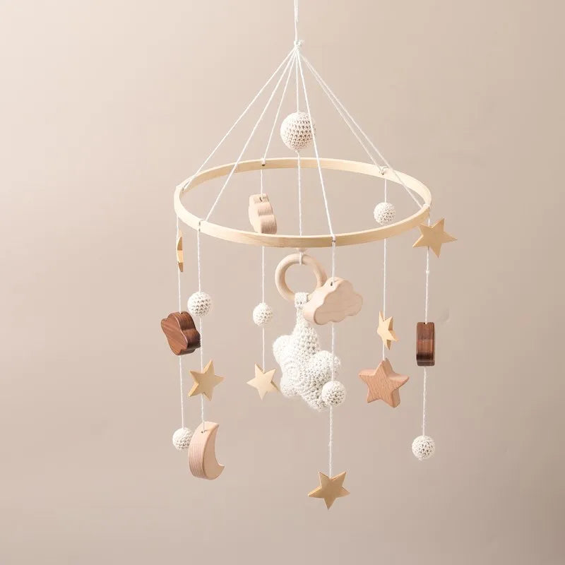 Baby Crib Mobile Wooden Musical Newborn Sensory Toys - Tophatter Daily Deals