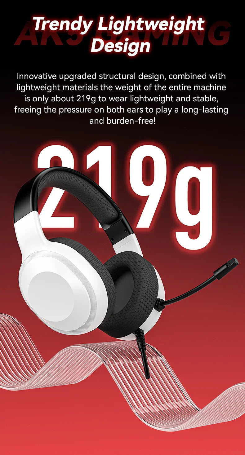 Gaming Headset Wired Lightweight With Omnidirectional Mic - Tophatter Daily Deals