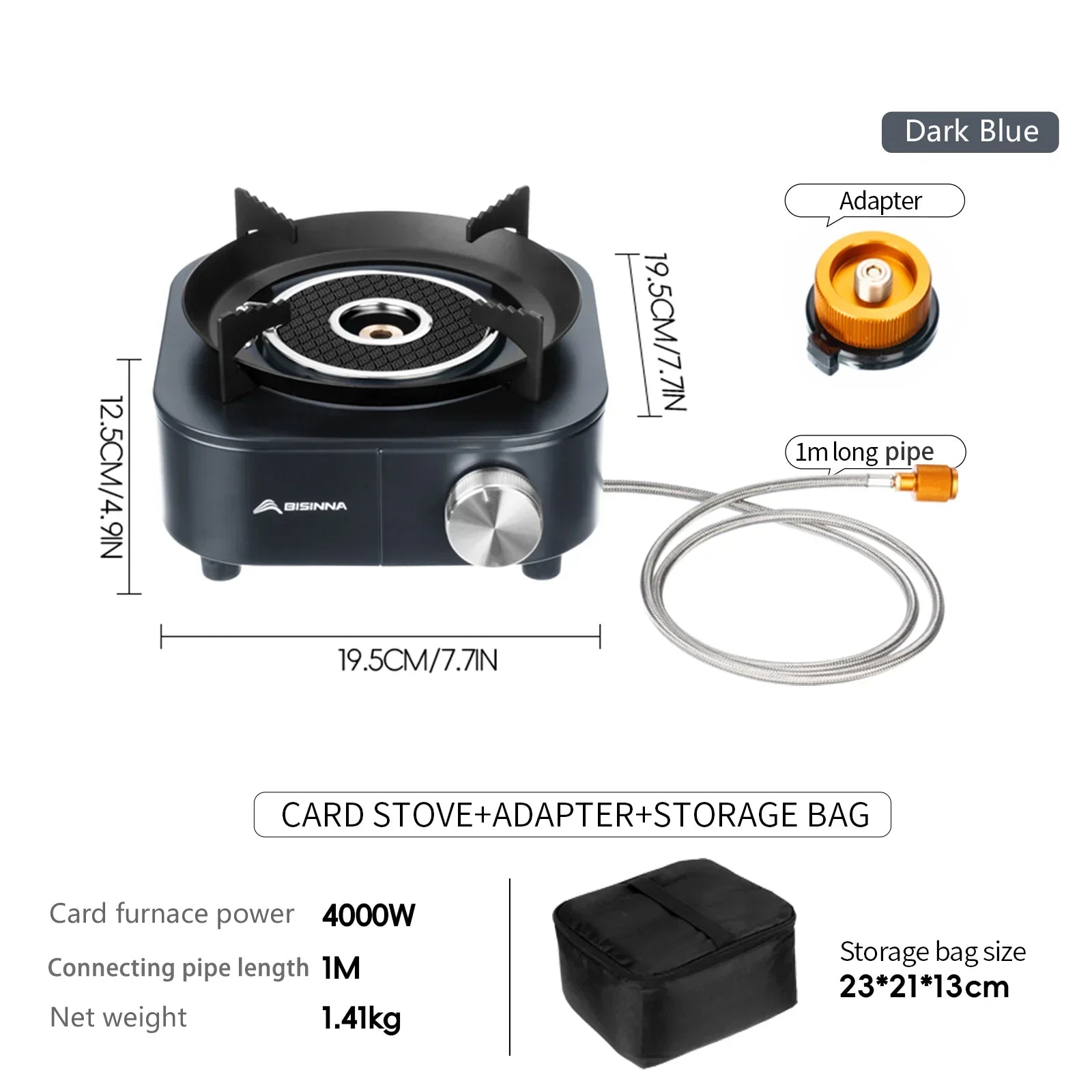 4000W High-Power Infrared Gas Stove Dark Blue Camp Cooking - Tophatter Daily Deals