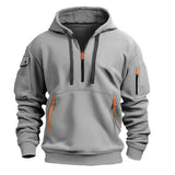 Lightweight Men’s Half Zip Hoodie - Fleece, Outdoor Gray - Tophatter Daily Deals