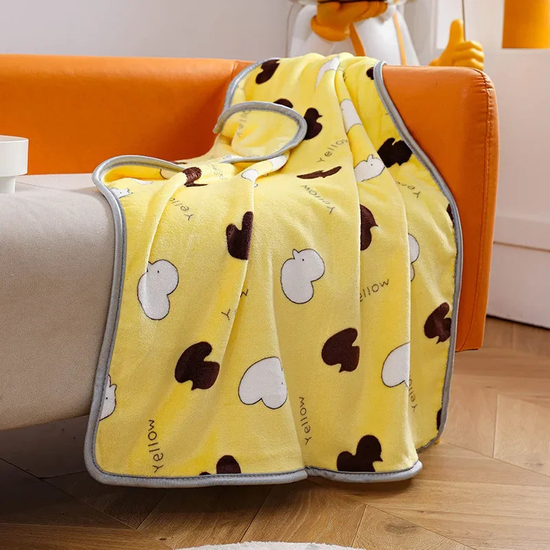 Miffy Throw Blanket Fleece Yellow Animals - Tophatter Daily Deals