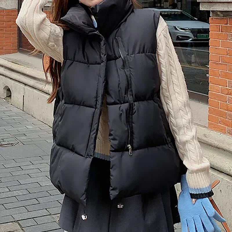 Insulating Women Puffer Vest - Quilted Polyester Winter - Tophatter Daily Deals