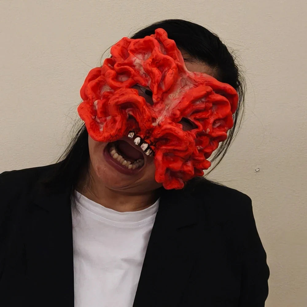 Zombie Mask Half Face Mushroom Cosplay Halloween 2025 Prop - Tophatter Daily Deals