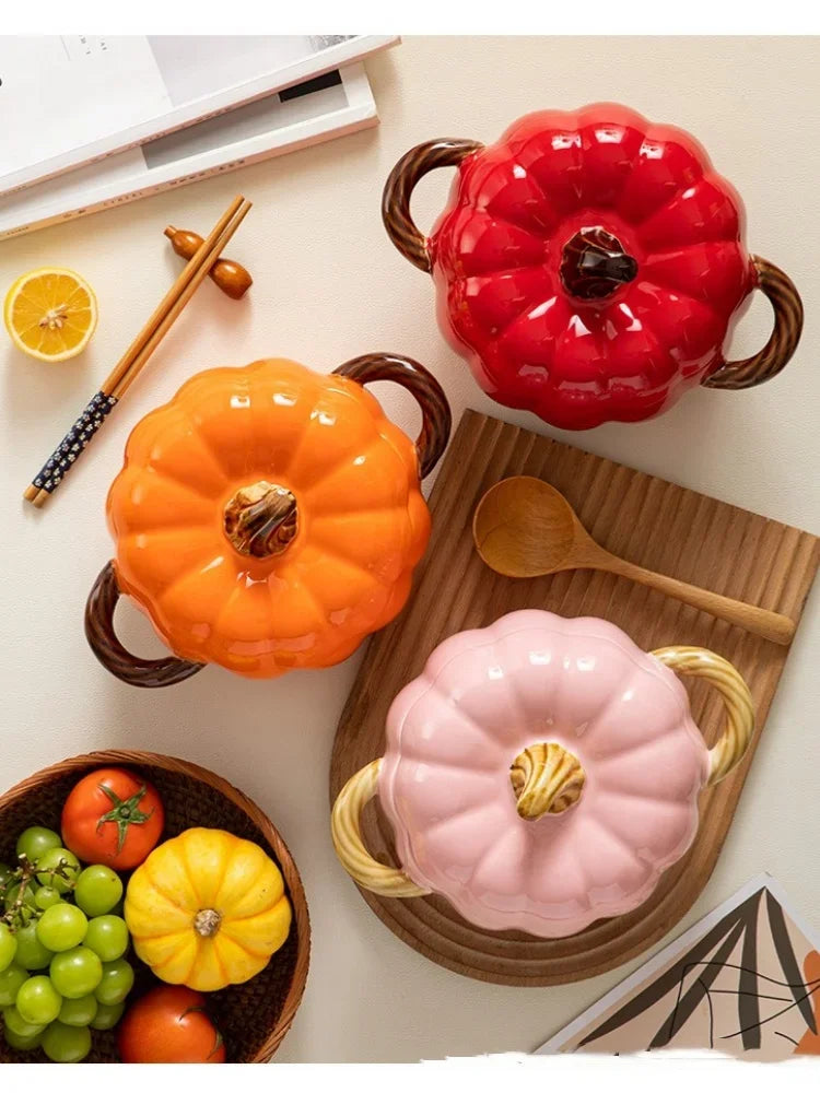 Ceramic Soup Pot Pumpkin Lid Porcelain Large Fall 2025 - Tophatter Daily Deals