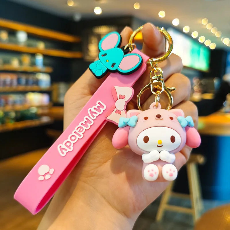 Kawaii Hello Kitty Keychain Sanrio My Melody Kuromi Cinnamoroll Car Key Ring Keychain Animals - Tophatter Daily Deals
