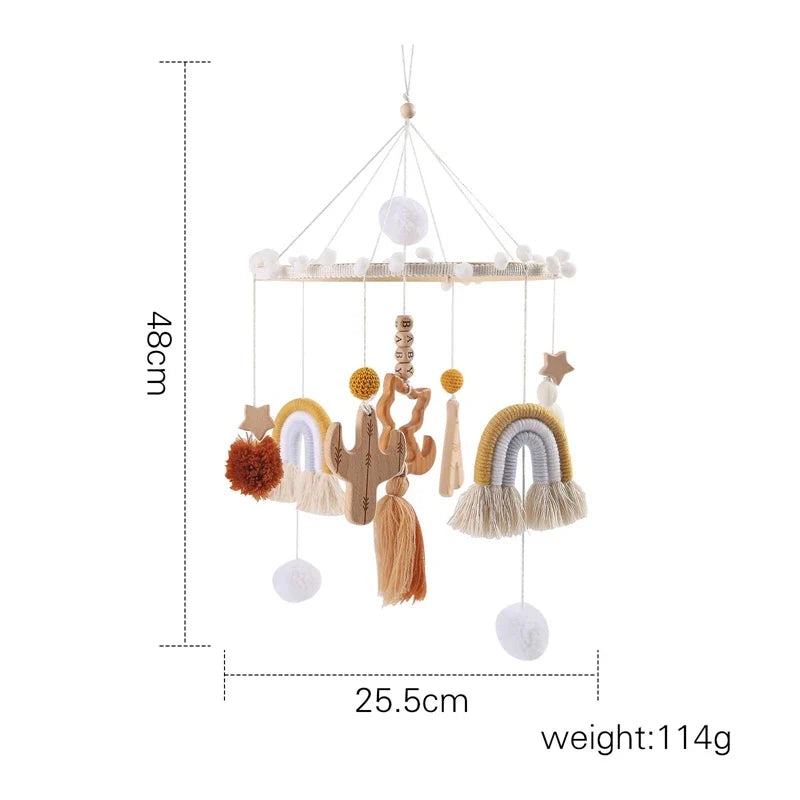 Wooden Rabbit Crib Mobile Newborn Sensory Toys Soft bed bell 10 - Tophatter Daily Deals