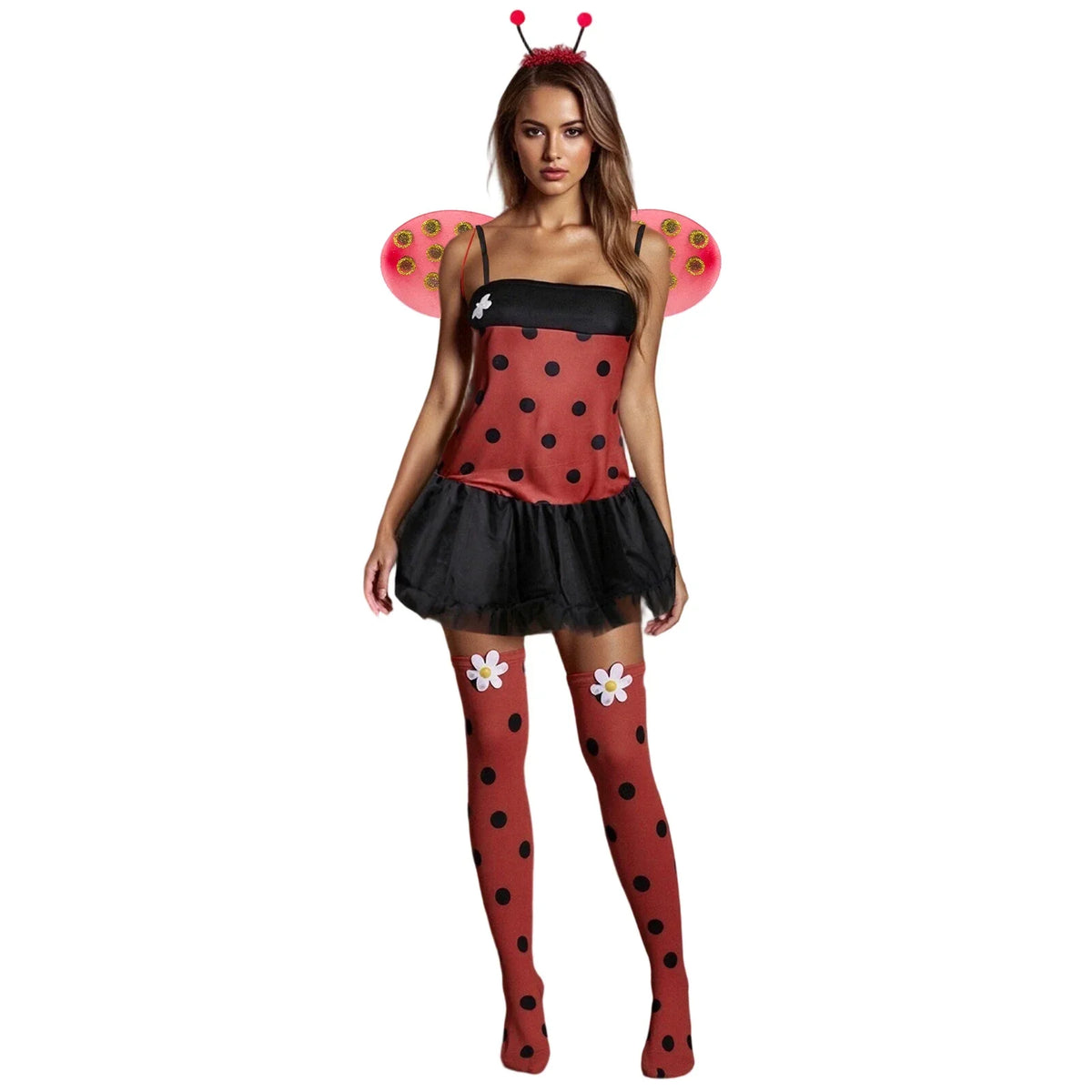 Lightweight Women Ladybug Costume - Mini Dress, Polyester A - Tophatter Daily Deals