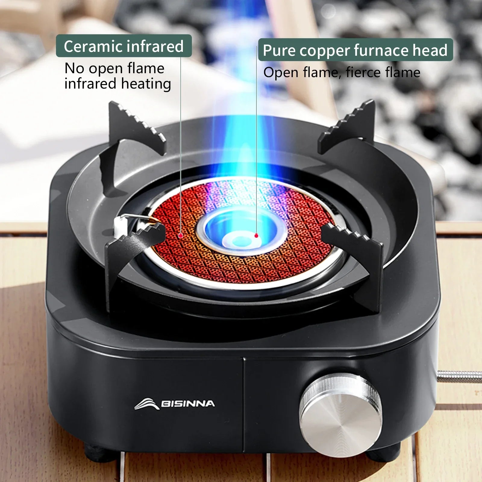 4000W High-Power Infrared Gas Stove Dark Blue Camp Cooking - Tophatter Daily Deals