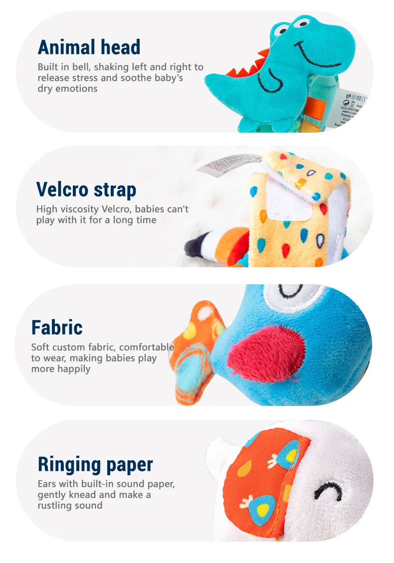Baby Wrist Rattle Set Newborn Sensory Toys Soothing Gift - Tophatter Daily Deals