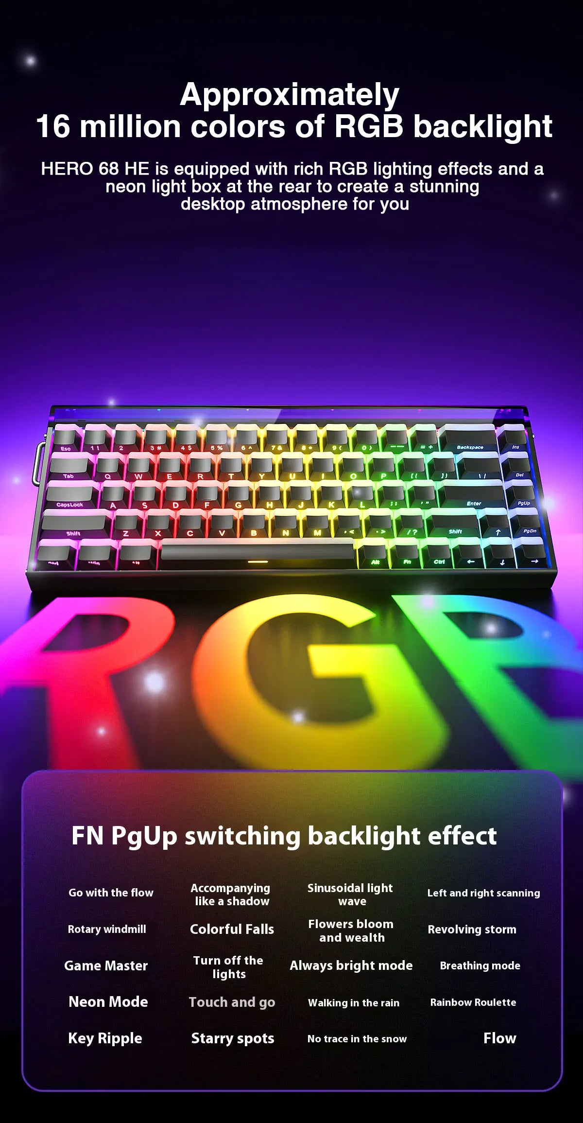 Mechanical Gaming Keyboard 68 Key RGB Compact Esports - Tophatter Daily Deals