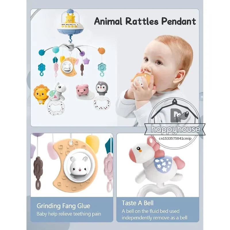 Musical Crib Mobile Newborn Sensory Toys Light Projector - Tophatter Daily Deals
