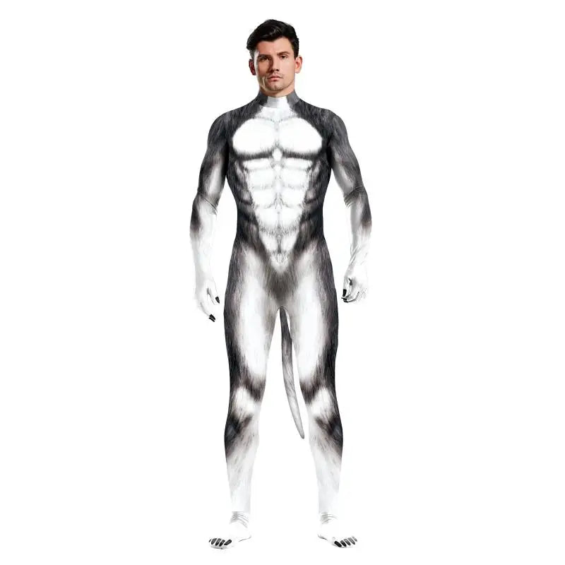 Husky Costume Bodysuit Unisex Couple Halloween Party - Tophatter Daily Deals