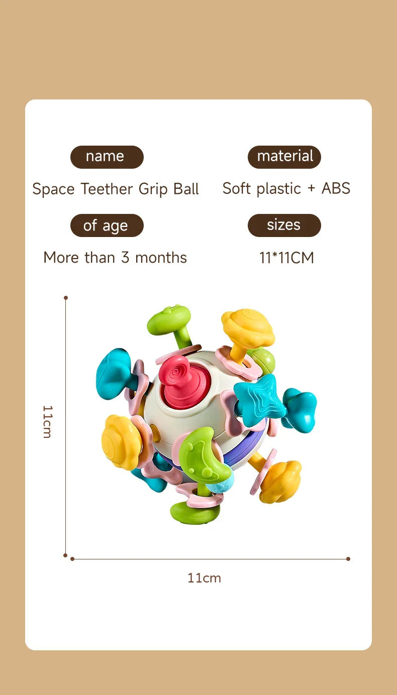 Baby Teether Rattle Hand Grip Sensory Ball Toy Newborn - Tophatter Daily Deals