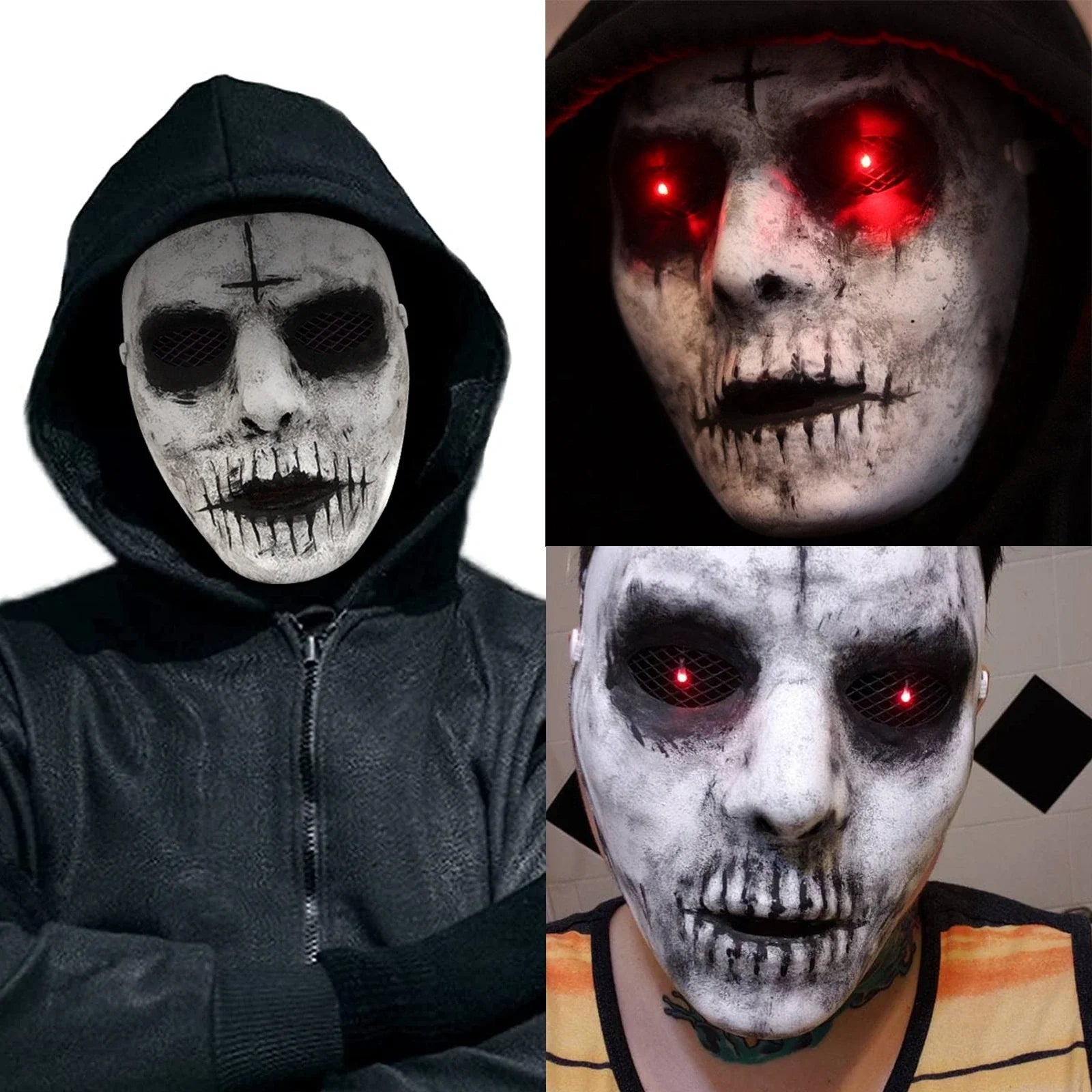 Halloween Mask Red LED Demon Latex Creepy Party Mask - Tophatter Daily Deals