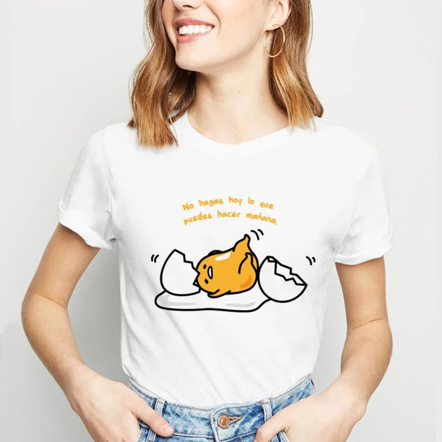 Sanrio Gudetama Lazy Egg T-shirt Japanese Fried Egg Gudetama A Food - Tophatter Daily Deals