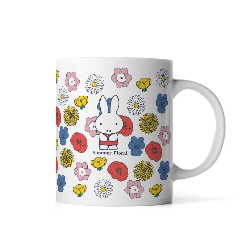 MIffy Summer Floral Mug 350ml White Animals - Tophatter Daily Deals