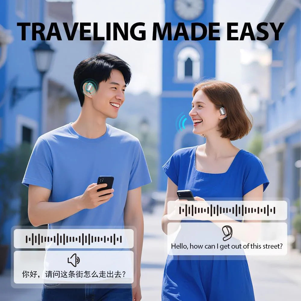AI Translation Open Ear Earbuds With LCD Touch Screen - Tophatter Daily Deals