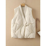Insulating Womens Vest - Cropped Quilted, Streetwear White - Tophatter Daily Deals