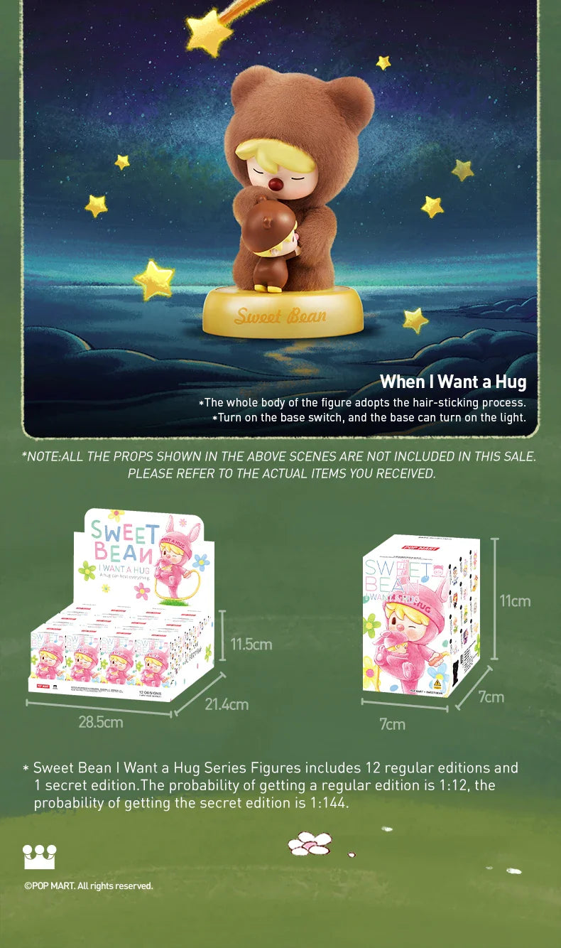 Genuine Pop Mart Sweet Bean I Want a Hug Series Figures Blind Box Animals - Tophatter Daily Deals